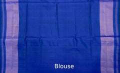 Green Blue Manekchowk Border Pallu Ghughro (White Design) Single Ikat Rajkot Patola Saree