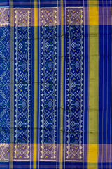 Green Blue Manekchowk Border Pallu Ghughro (White Design) Single Ikat Rajkot Patola Saree