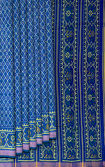 Green Blue Daliyabhat Border Pallu Ghughro (LP) Single Ikat Rajkot Patola Saree