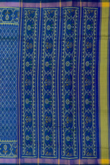 Green Blue Daliyabhat Border Pallu Ghughro (LP) Single Ikat Rajkot Patola Saree