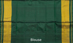 Dark Green Daliyabhat Border Pallu Ghughro (White Design) Single Ikat Rajkot Patola Saree