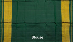 Dark Green Pan Chanda Border Pallu Ghughro (White Design) Single Ikat Rajkot Patola Saree