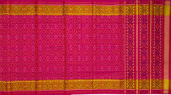 Pink Pan Chanda Border Pallu Chelari Single Ikat Rajkot Patola Saree