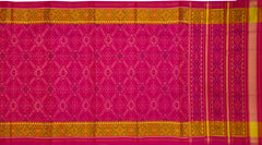 Pink Manekchowk Border Pallu Chelari Single Ikat Rajkot Patola Saree