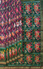 Grey and Bottle Green Narikunju Pochampalli Saree