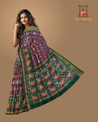 Grey and Bottle Green Narikunju Pochampalli Saree