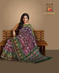 Grey and Bottle Green Narikunju Pochampalli Saree
