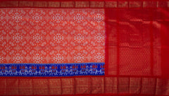Bright Orange and Red Navaratna Pochampalli Saree