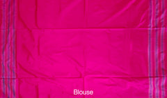 Dark Green and Pink Pochampalli Saree