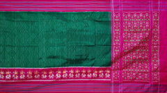 Dark Green and Pink Pochampalli Saree