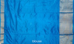 Lavender and Sky Blue Kaddi Border Single Ikat Handloom Pochampally Saree