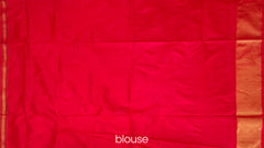 Dark Green and Red Patola Design Single Ikat Handloom Pochampally Saree