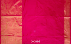 Parrot Green and Pink Tissue Single Ikat Handloom Pochampally Saree