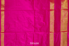 Royal Blue and Pink Kaddi Border Single Ikat Handloom Pochampally Saree