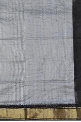 Black Pochampally Single Ikat Handloom Saree