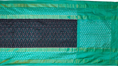 Black Green Pochampally Single Ikat Handloom Saree