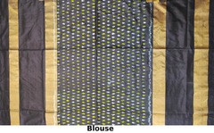 White Black Pochampally Single Ikat Handloom Saree