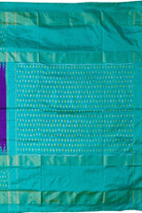 Purple Green Pochampally Single Ikat Handloom Saree