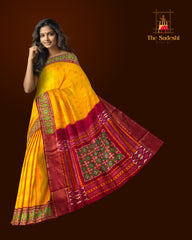 Yellow Pochampally Single Ikat Handloom Saree