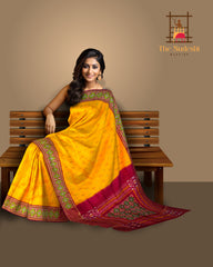 Yellow Pochampally Single Ikat Handloom Saree