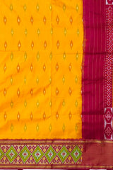 Yellow Pochampally Single Ikat Handloom Saree
