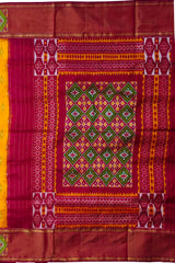 Yellow Pochampally Single Ikat Handloom Saree