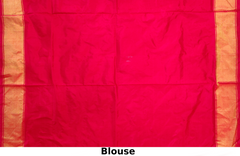 Green Orange Single Ikat Handloom Saree from Pochampally