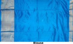 Blue Pochampally Single Ikat Handloom Saree