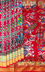 Maroon Pochampally Single Ikat Handloom Saree