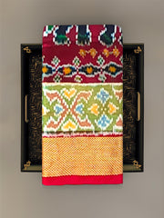 Maroon Pochampally Single Ikat Handloom Saree