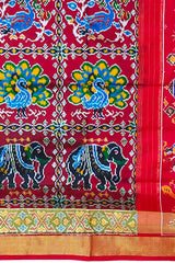 Maroon Pochampally Single Ikat Handloom Saree