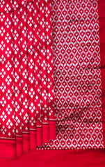 Maroon Maroon Pochampally Single Ikat Handloom Saree