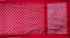 Maroon Maroon Pochampally Single Ikat Handloom Saree