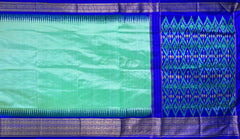 Sky Blue Pochampally Ikat Saree with Blue Border and Pallu