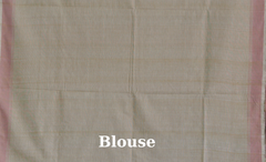 Green Cotton-Eri Silk Saree with White Border