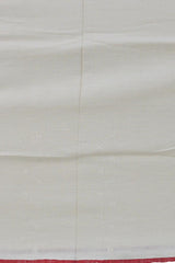 White Eri Silk Saree with Red Border