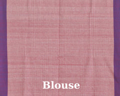 Peach Cotton Saree with Purple Border and Buttis