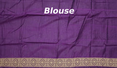 Violet Eri Saree from Assam with Lavender Border and Brown Pallu