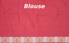 Pinkish Red Eri Saree from Assam with Light Pink Border and Red Pallu