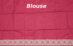 Pinkish Red Eri Saree from Assam with Light Pink Border and Pallu