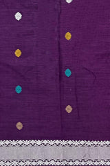 Violet Eri Saree from Assam with Lavender Border and Blue Pallu