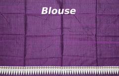 Violet Eri Saree from Assam with Lavender Border and Blue Pallu