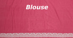 Pinkish Red Eri Saree from Assam with Off-White Border and Pallu
