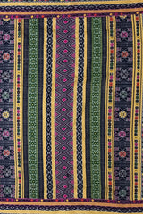 White Mulberry Saree from Assam with Multicolor Border and Pallu