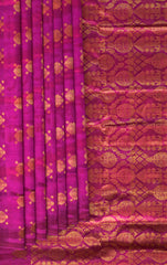 White Modal-Eri Silk Saree with Orange Border