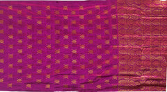 White Modal-Eri Silk Saree with Orange Border