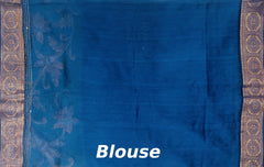 Green Yellow Tussar Saree with Single Side Design