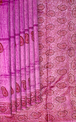 Voilet Tussar Saree with Kanta Work