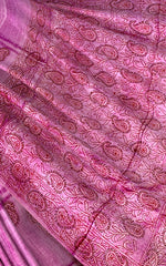 Voilet Tussar Saree with Kanta Work