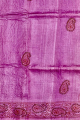 Voilet Tussar Saree with Kanta Work